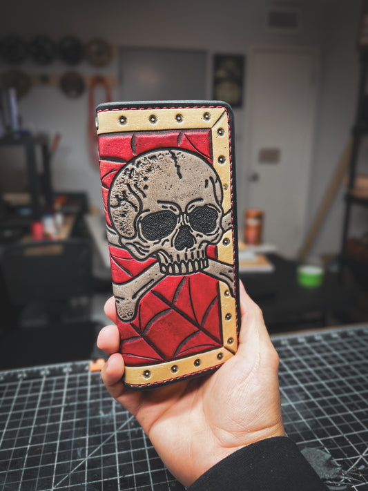 Skulls/Webs Long Biker Wallet
