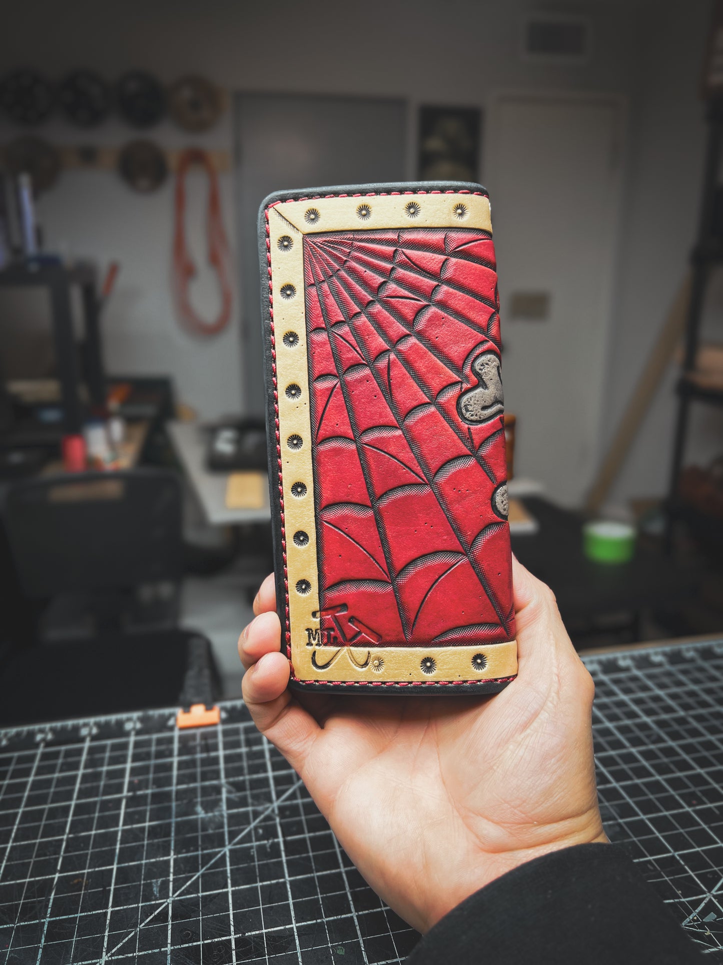 Skulls/Webs Long Biker Wallet