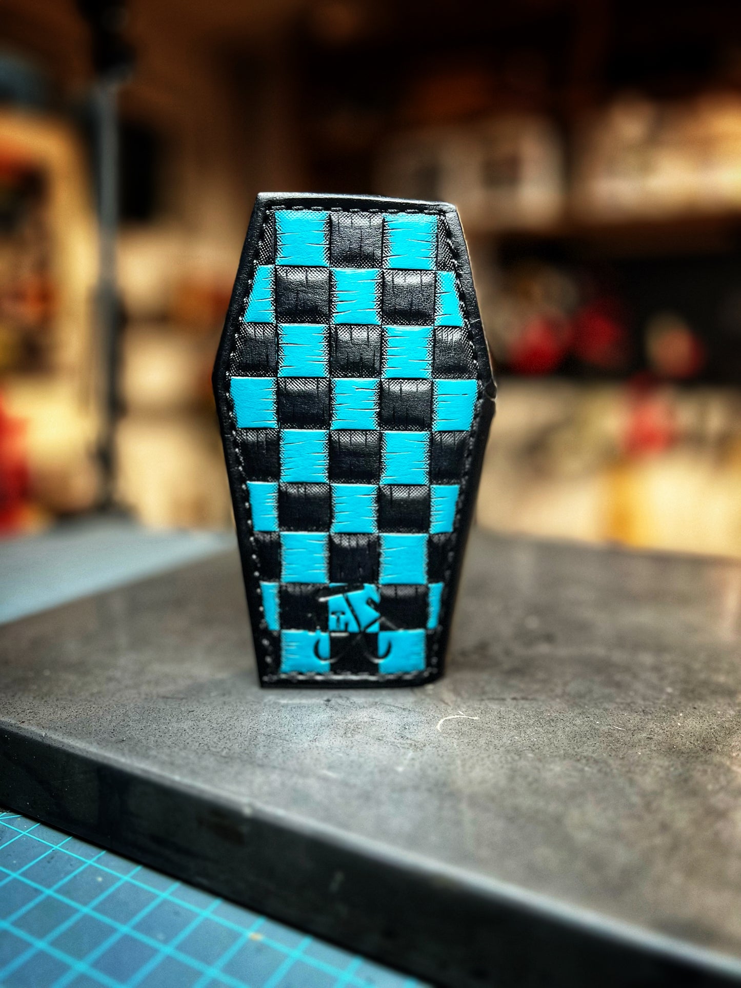 Cherries & Checkers Mini Coffin wallet