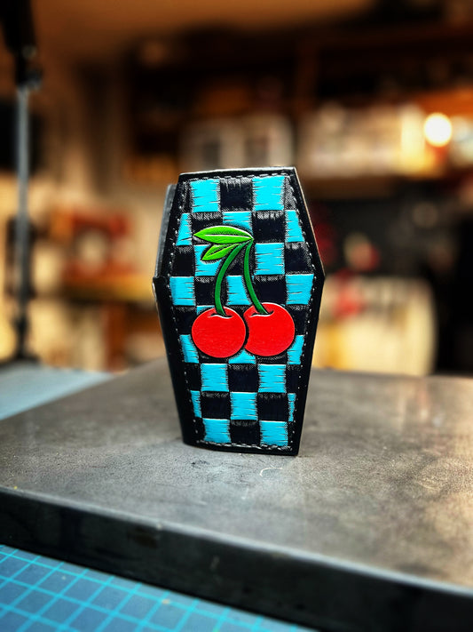 Cherries & Checkers Mini Coffin wallet