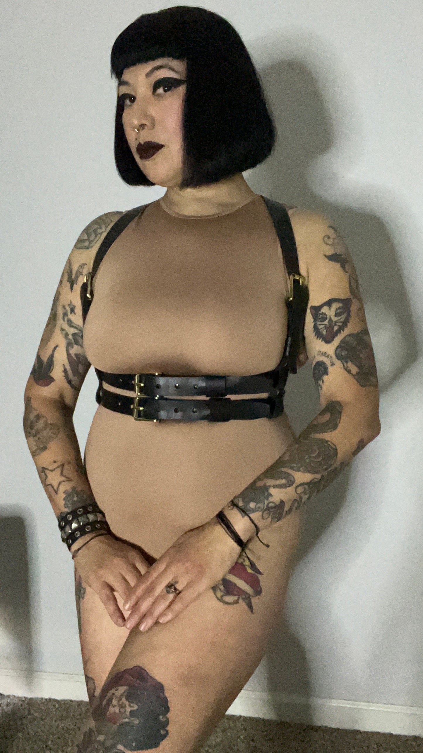 2 Strap Leather Harness - The Artemis