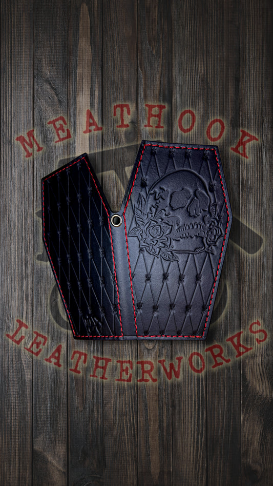 Skull & Roses Full Size Coffin Wallet - Black