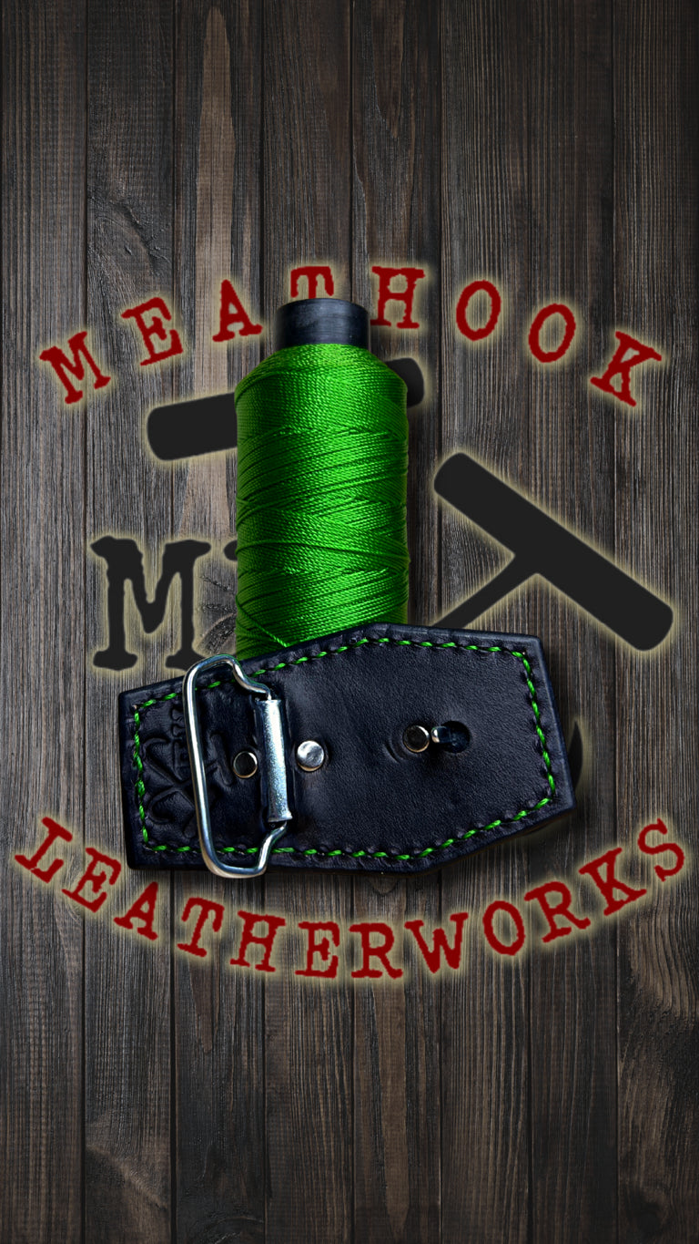 Hand tooled Coffin Belt Buckle - Black