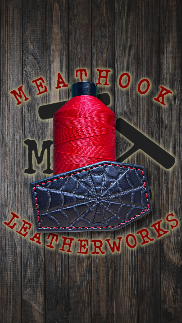 Hand tooled Coffin Belt Buckle - Black