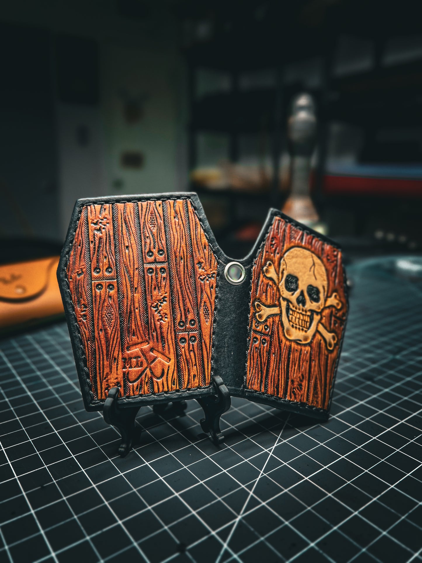 Micro Coffin Wallet - Skull & Crossbones